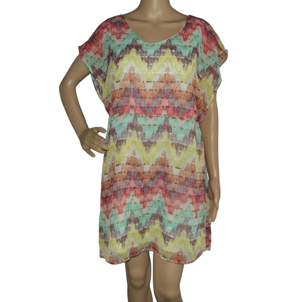 American Rag Dress Womens Size Medium pullover v-neck lightweight cap sleeve